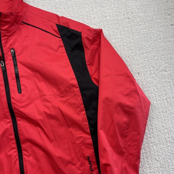 Snake Eyes Weather-18 Wind Shirt Mens 2XL Full Zip Golf Windbreaker Red / Black* - Picture 4 of 16